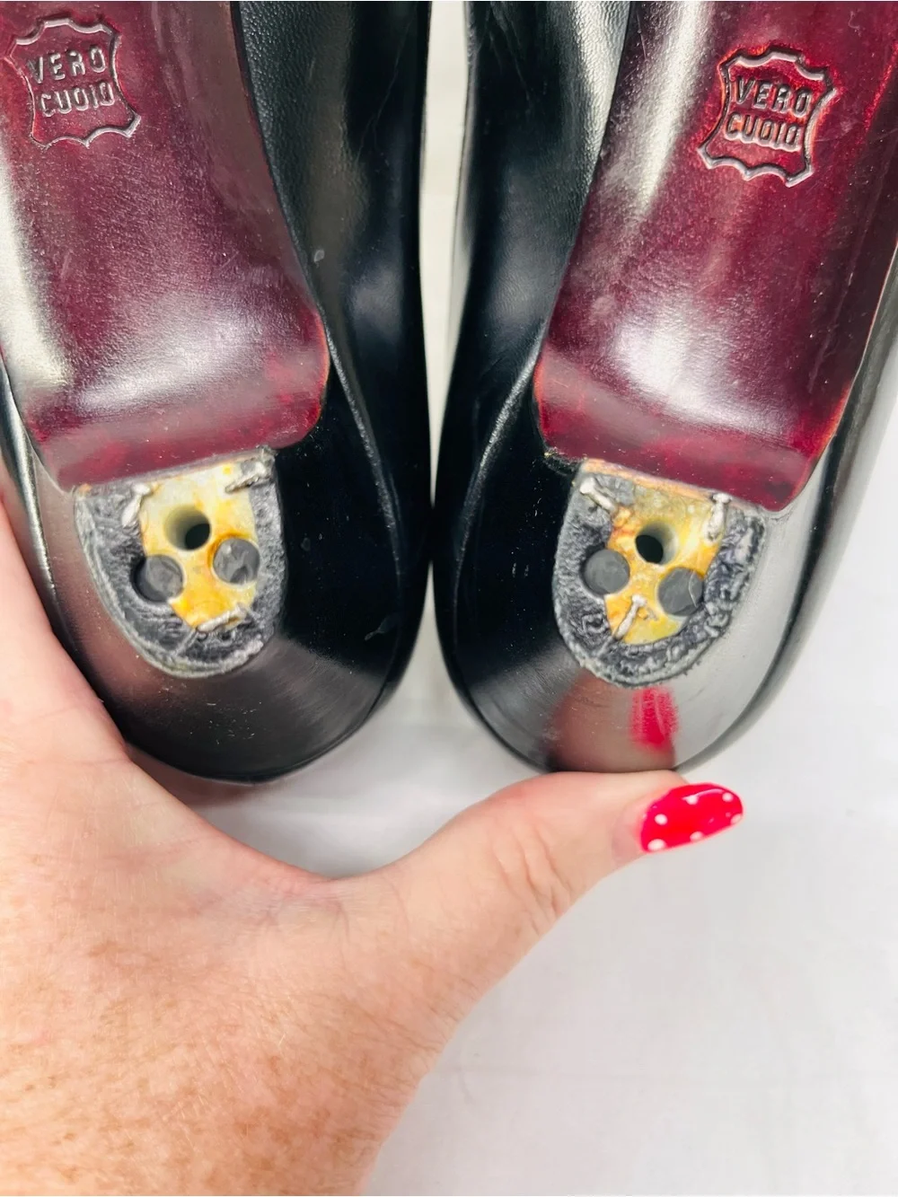 Vintage Bruno Magli Black Leather Bow-Accent Flats